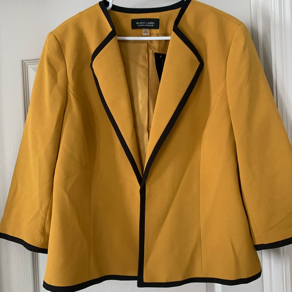 18 Mustard Suit Jacket Black Label Evan Picone